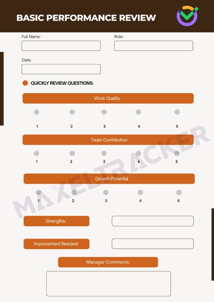 Basic Performance Review Template